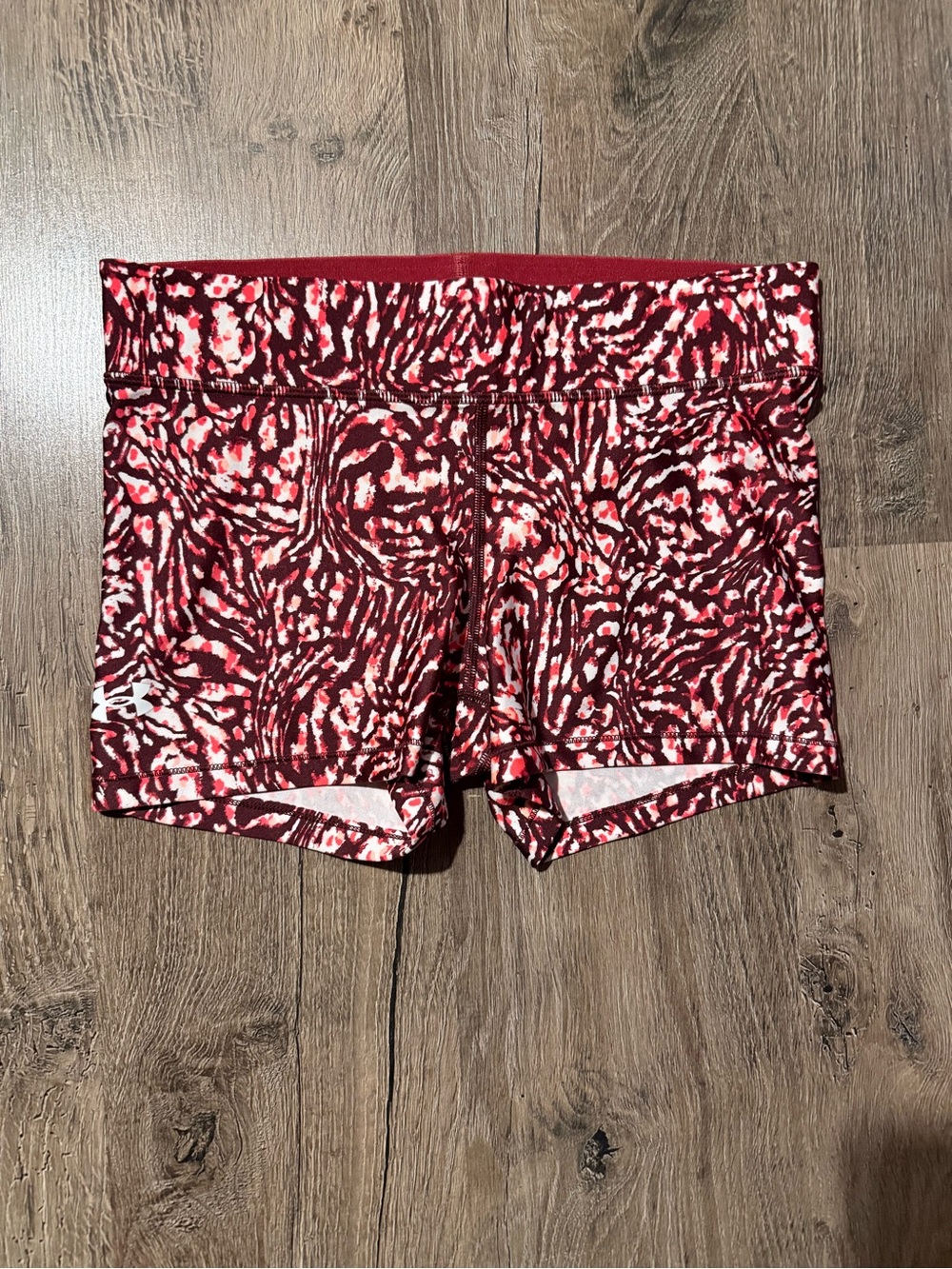Under Armour Red and White Printed Women's Bike Shorts
